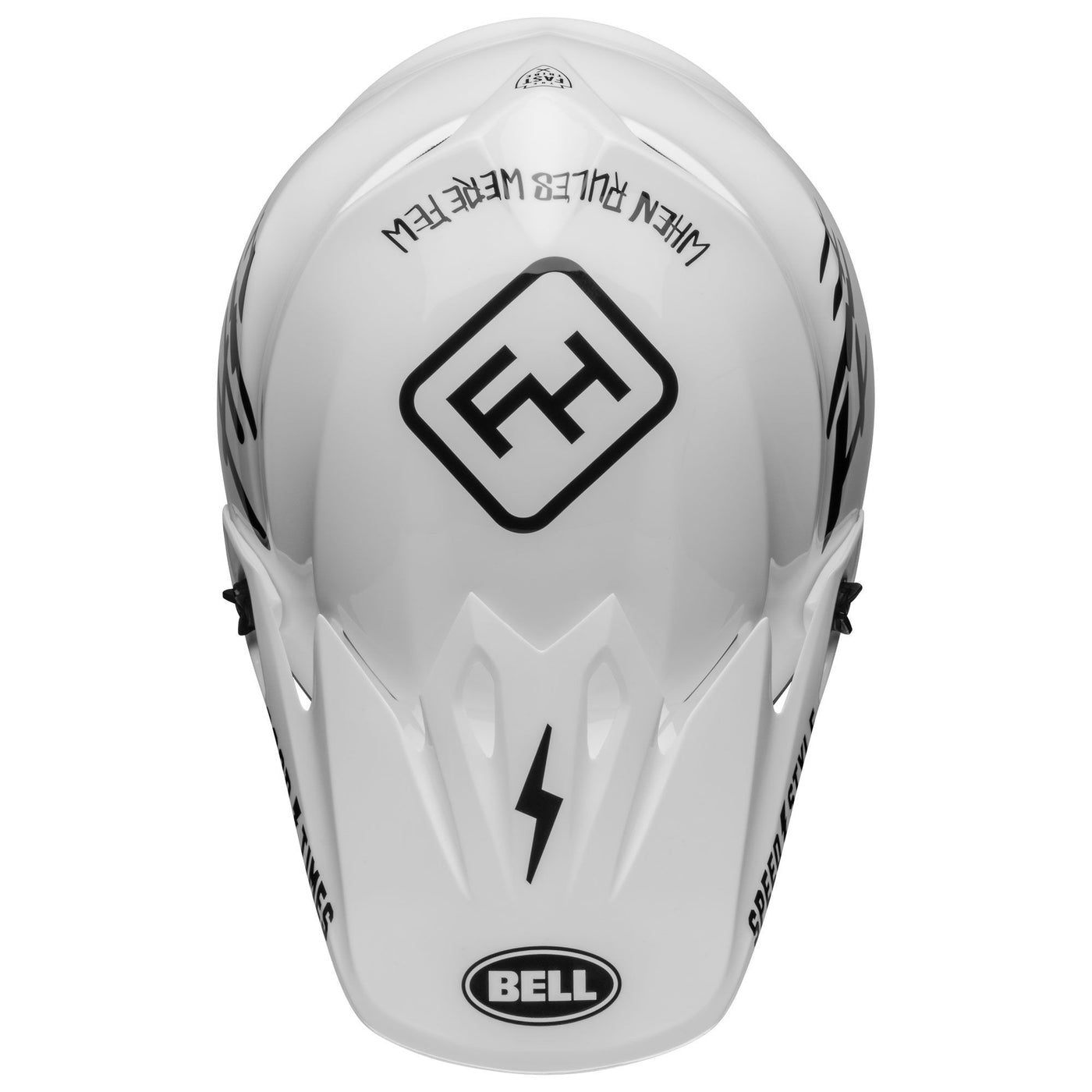 bell mx 9 mips dirt motorcycle helmet fasthouse gloss white black top