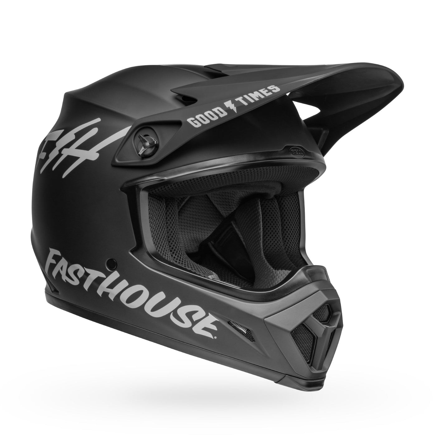 bell mx 9 mips dirt motorcycle helmet fasthouse matte black gray front right