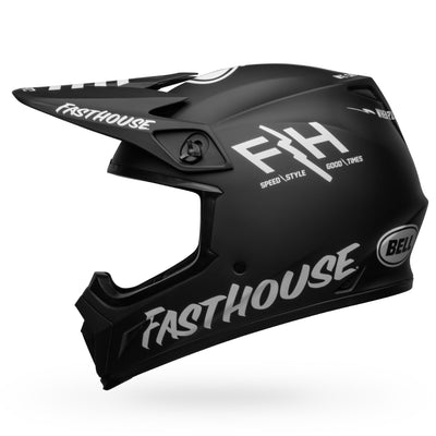 bell mx 9 mips dirt motorcycle helmet fasthouse prospect matte black white left