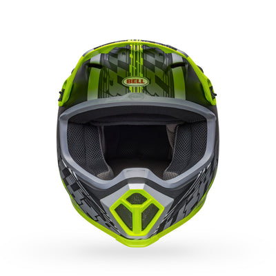 bell mx 9 mips dirt motorcycle helmet offset matte black hi viz yellow front
