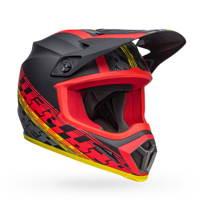 bell mx 9 mips dirt motorcycle helmet offset matte black red front right