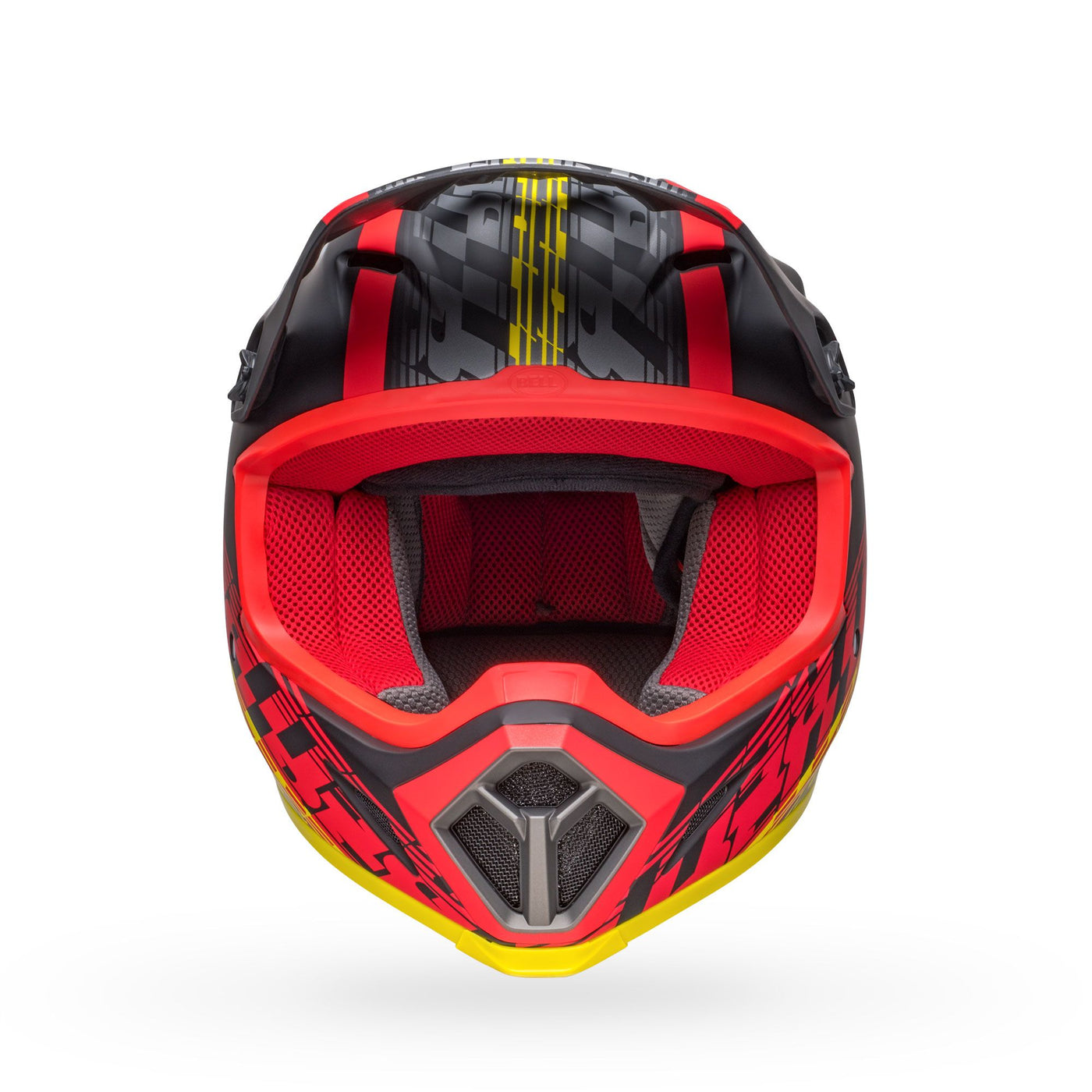 bell mx 9 mips dirt motorcycle helmet offset matte black red front