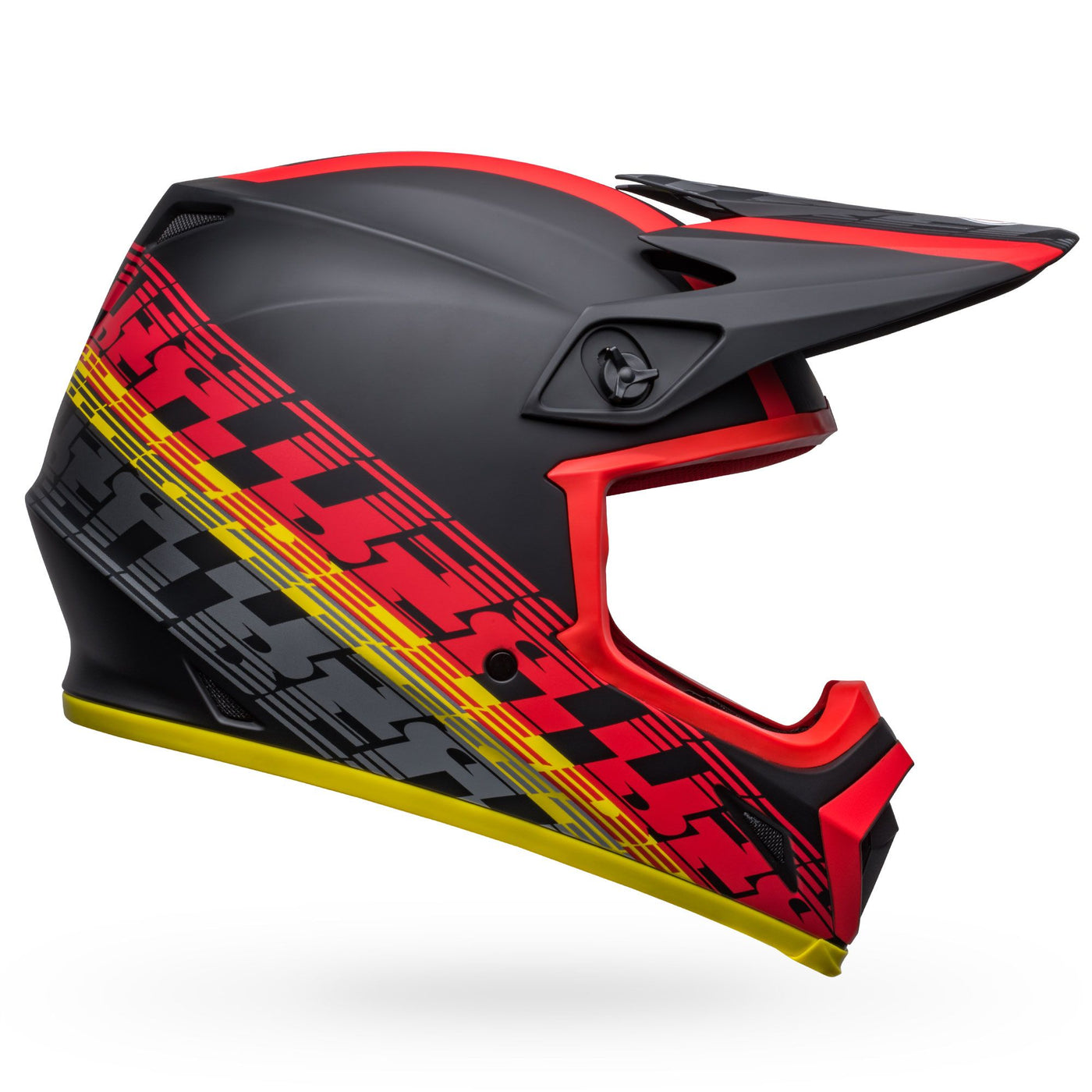 bell mx 9 mips dirt motorcycle helmet offset matte black red right