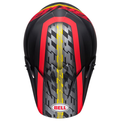bell mx 9 mips dirt motorcycle helmet offset matte black red top