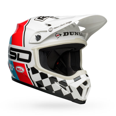 bell mx 9 mips dirt motorcycle helmet rsd the rally gloss white black front right