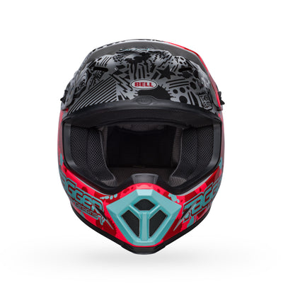 bell mx 9 mips dirt motorcycle helmet tagger splatter gloss bright red gray front