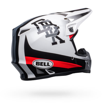 bell mx 9 mips dirt motorcycle helmet twitch dbk gloss white black back right