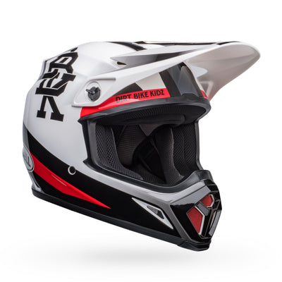 bell mx 9 mips dirt motorcycle helmet twitch dbk gloss white black front right