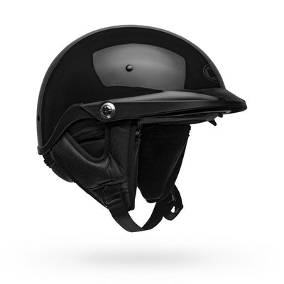 bell pit boss cruiser motorcycle helmet gloss black front right