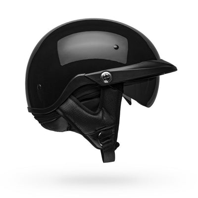 bell pit boss cruiser motorcycle helmet gloss black right drop down visor
