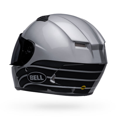 bell qualifier dlx mips street full face motorcycle helmet ace 4 gloss gray charcoal back left