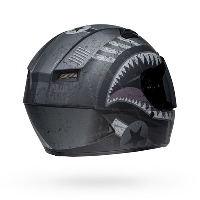 bell qualifier dlx mips street full face motorcycle helmet devil may care matte black gray back right