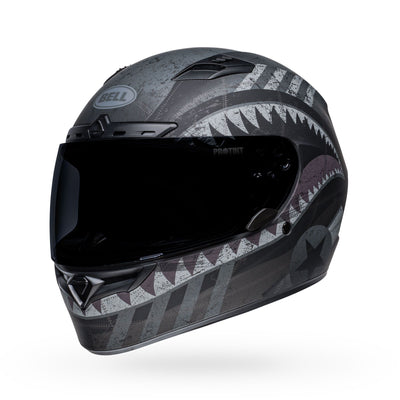 bell qualifier dlx mips street full face motorcycle helmet devil may care matte black gray front left