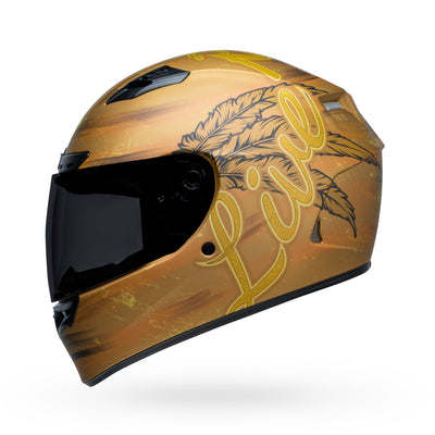 bell qualifier dlx mips street full face motorcycle helmet hart luck live matte gold left
