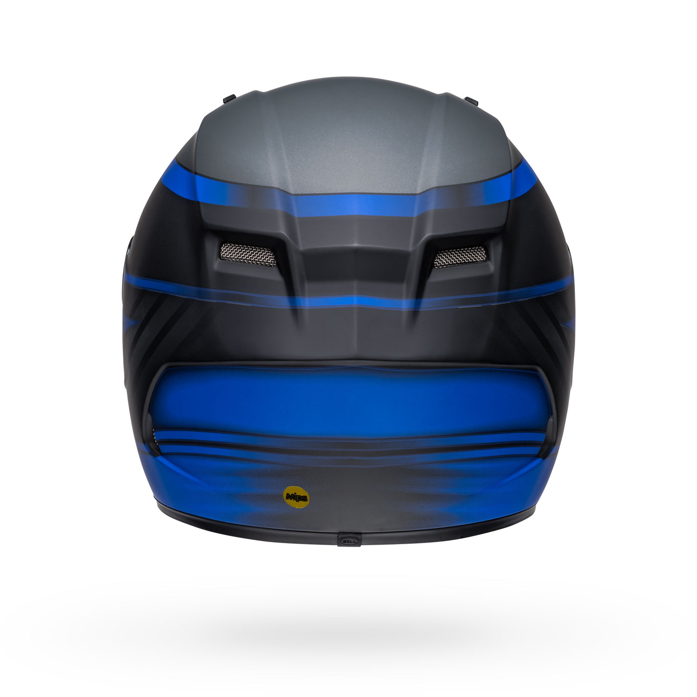 bell qualifier dlx mips street full face motorcycle helmet raiser matte black blue gray back
