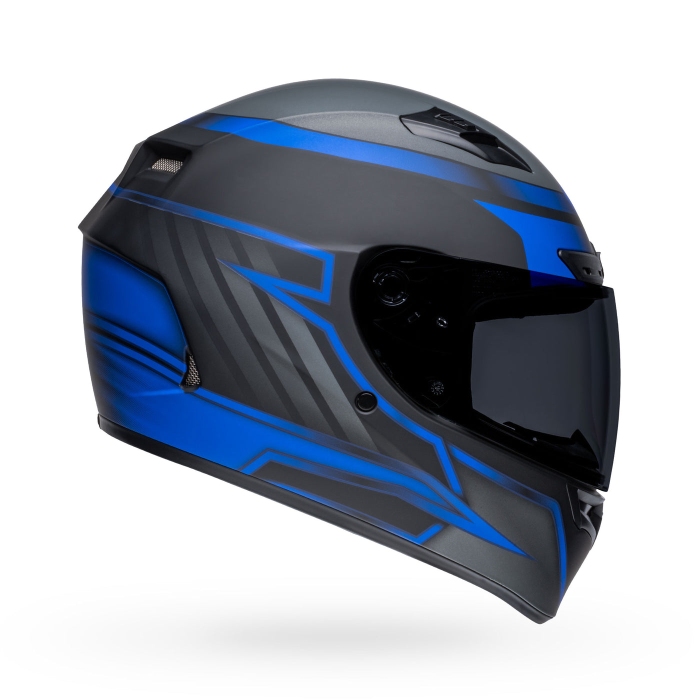bell qualifier dlx mips street full face motorcycle helmet raiser matte black blue gray right