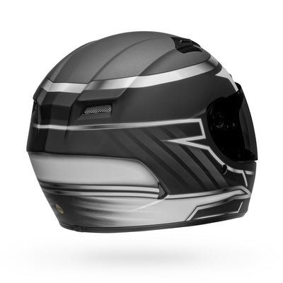 bell qualifier dlx mips street full face motorcycle helmet raiser matte black white back right