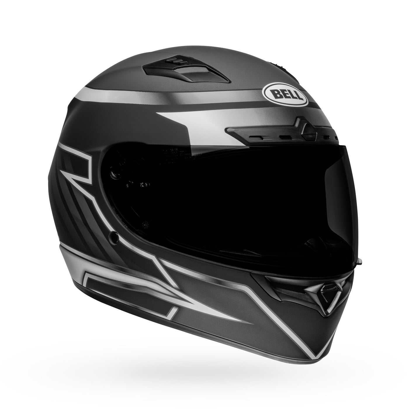bell qualifier dlx mips street full face motorcycle helmet raiser matte black white front right