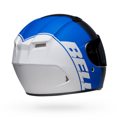 bell qualifier street full face motorcycle helmet ascent matte black blue white back right