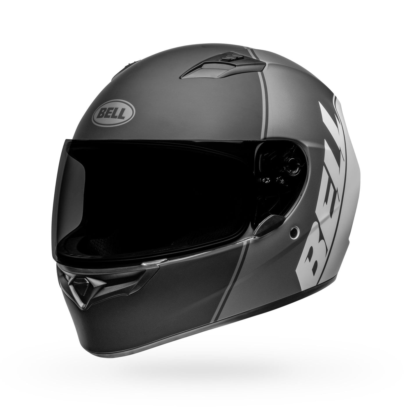 bell qualifier street full face motorcycle helmet ascent matte black gray front left