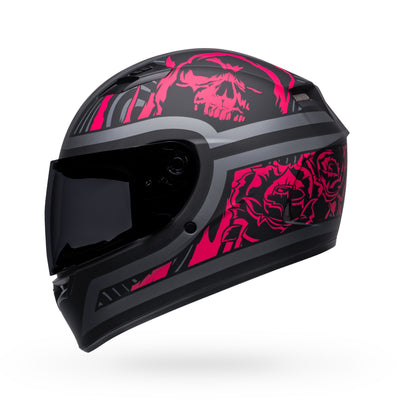 bell qualifier street full face motorcycle helmet rebel matte black pink left