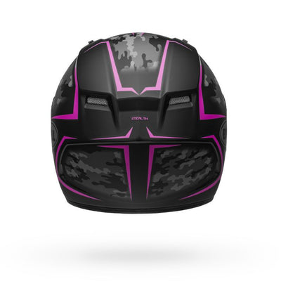 bell qualifier street full face motorcycle helmet stealth camo matte black pink back