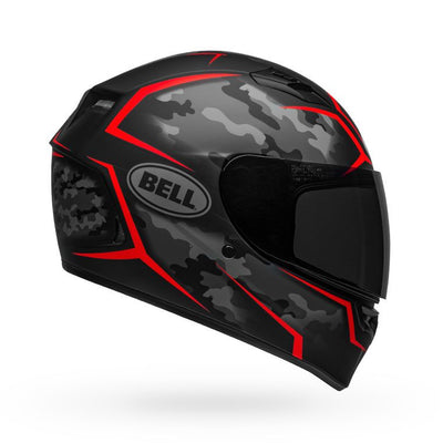 bell qualifier street full face motorcycle helmet stealth camo matte black red right