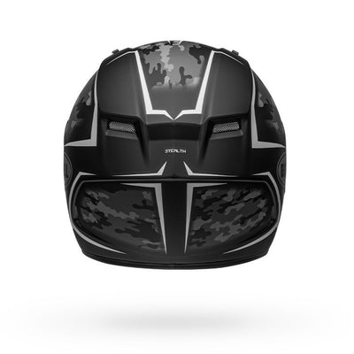 bell qualifier street full face motorcycle helmet stealth camo matte black white back