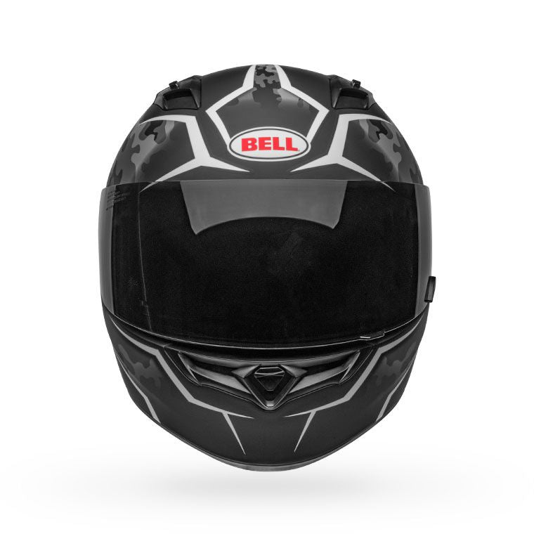 bell qualifier street full face motorcycle helmet stealth camo matte black white front