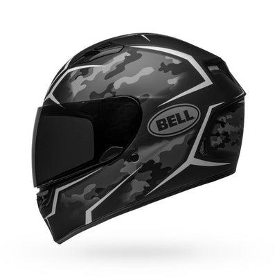 bell qualifier street full face motorcycle helmet stealth camo matte black white left