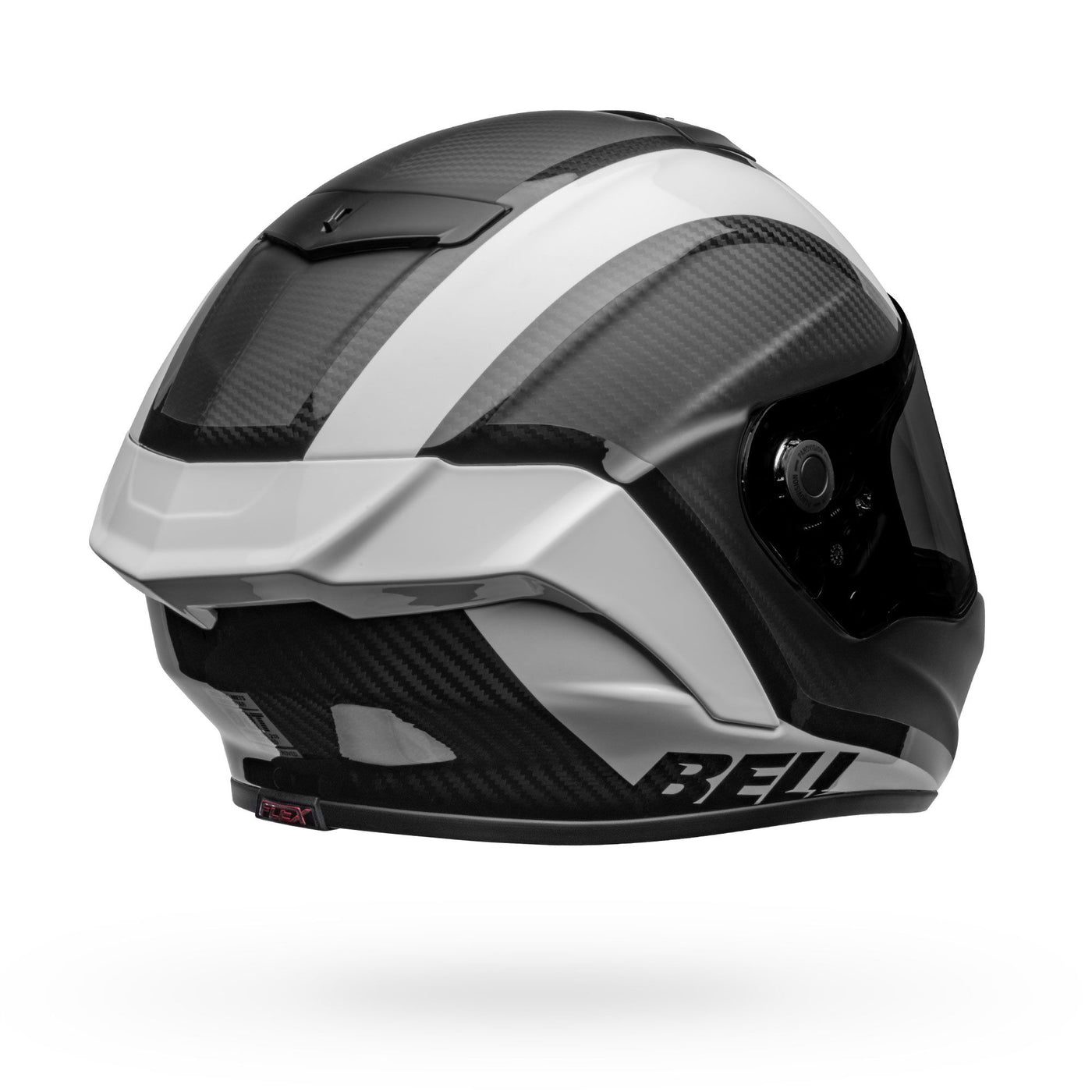 bell race star flex dlx carbon street full face motorcycle helmet tantrum 2 matte gloss black white back right