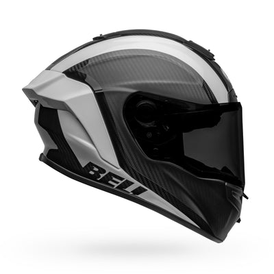 bell race star flex dlx carbon street full face motorcycle helmet tantrum 2 matte gloss black white right
