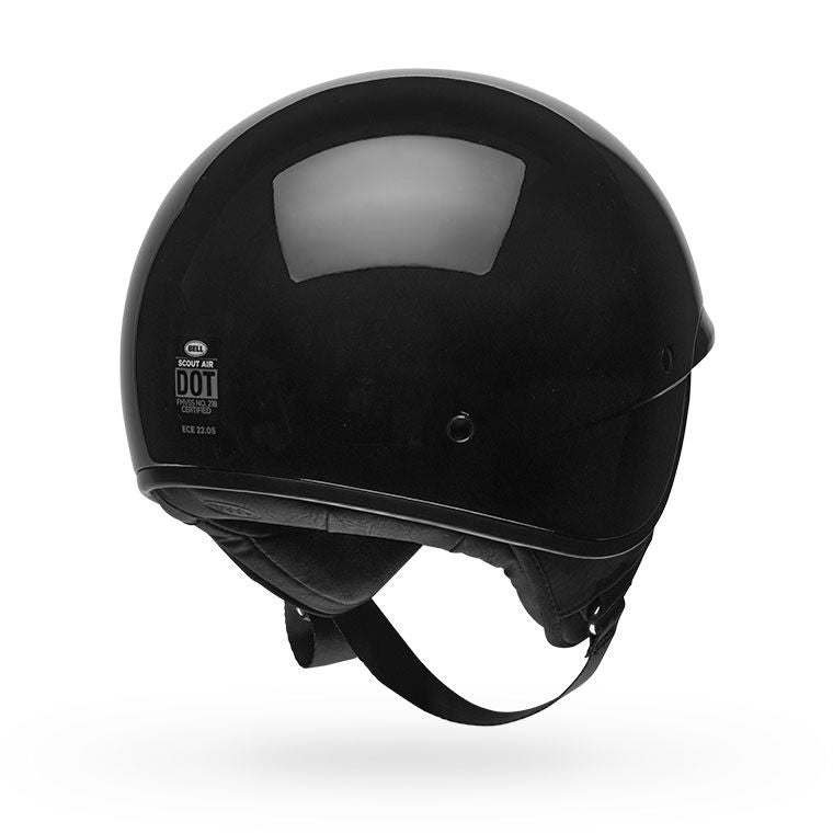 bell scout air cruiser motorcycle helmet gloss black back right