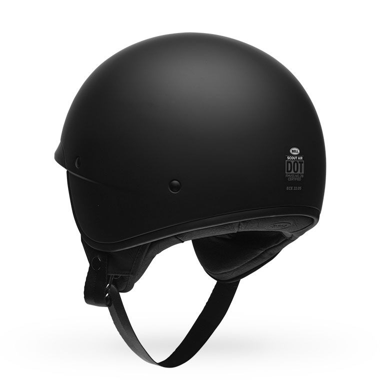 bell scout air cruiser motorcycle helmet matte black back left