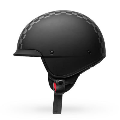 bell scout air cruiser open face motorcycle helmet check matte black white left