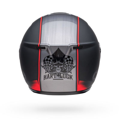 bell srt modular full face street motorcycle helmet hart luck jamo matte gloss black red back