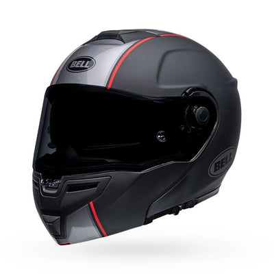 bell srt modular full face street motorcycle helmet hart luck jamo matte gloss black red front left