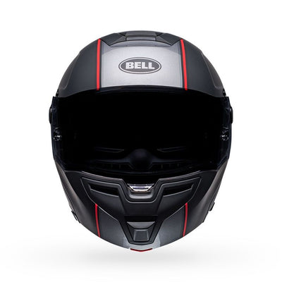 bell srt modular full face street motorcycle helmet hart luck jamo matte gloss black red front