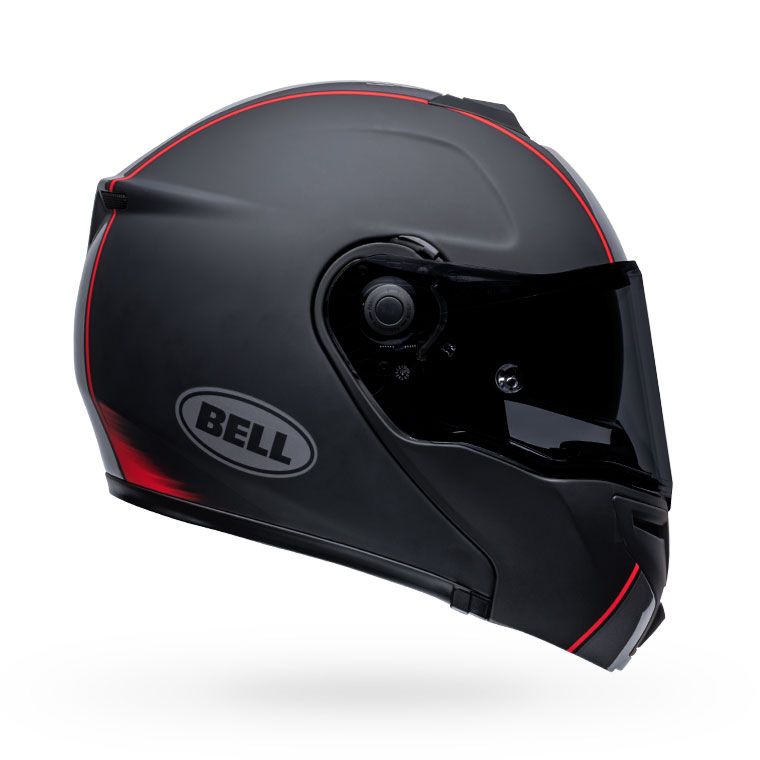 bell srt modular full face street motorcycle helmet hart luck jamo matte gloss black red right