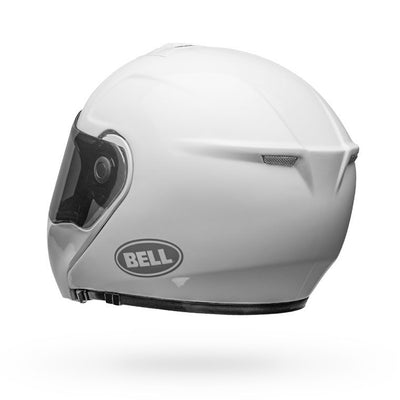 bell srt modular street full face motorcycle helmet gloss white back left