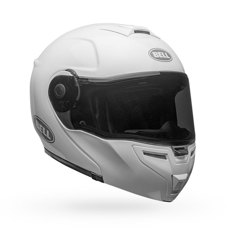 bell srt modular street full face motorcycle helmet gloss white front right