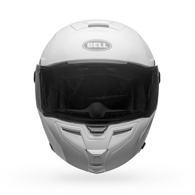 bell srt modular street full face motorcycle helmet gloss white front