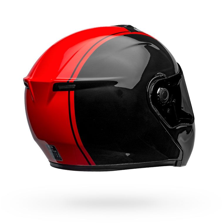 bell srt modular street full face motorcycle helmet ribbon gloss black red back right