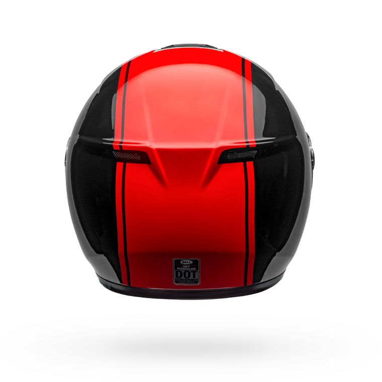 bell srt modular street full face motorcycle helmet ribbon gloss black red back