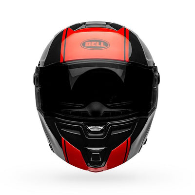 bell srt modular street full face motorcycle helmet ribbon gloss black red front