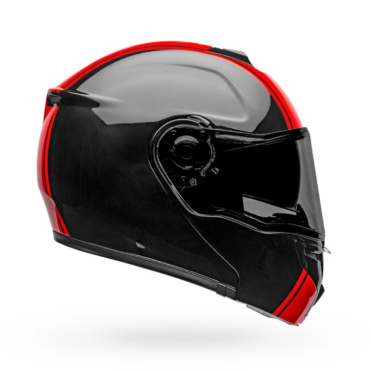 bell srt modular street full face motorcycle helmet ribbon gloss black red right