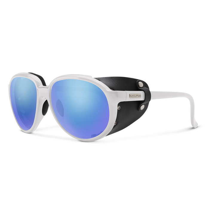 Smith - Suncloud Glacier Sunglasses - White / Polar Blue Mirror